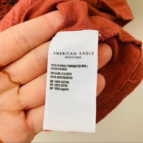 American Eagle Crop Tank Top Rust Sz XS - Picture 8 of 8
